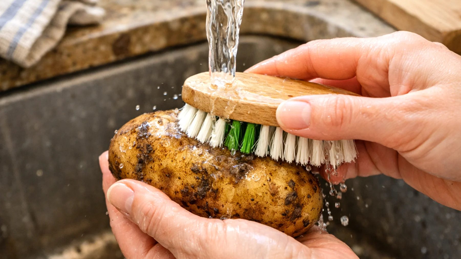 Come pulire e lavare correttamente le patate per eliminare terra, pesticidi e impurità senza sprecare la buccia nutriente"